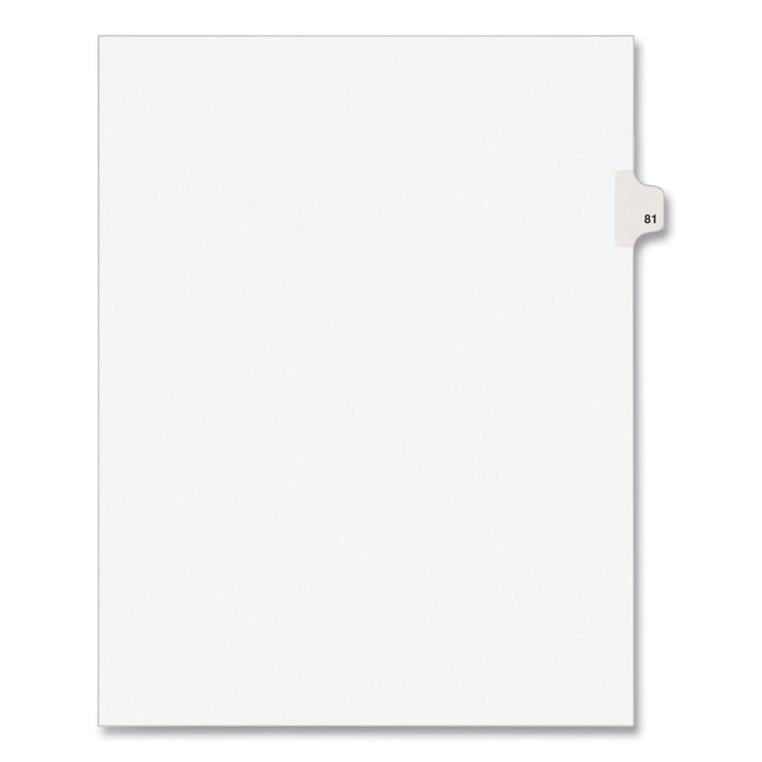Avery Preprinted Legal Exhibit Side Tab Index Dividers, Avery Style, 10-Tab, 81, 11 x 8.5, White, 25/Pack, (1081)