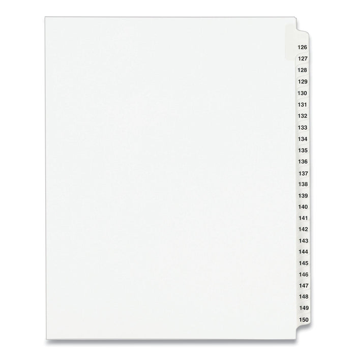 Avery Preprinted Legal Exhibit Side Tab Index Dividers, Avery Style, 25-Tab, 126 to 150, 11 x 8.5, White, 1 Set, (1335)