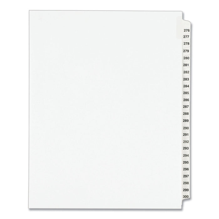 Avery Preprinted Legal Exhibit Side Tab Index Dividers, Avery Style, 25-Tab, 276 to 300, 11 x 8.5, White, 1 Set, (1341)