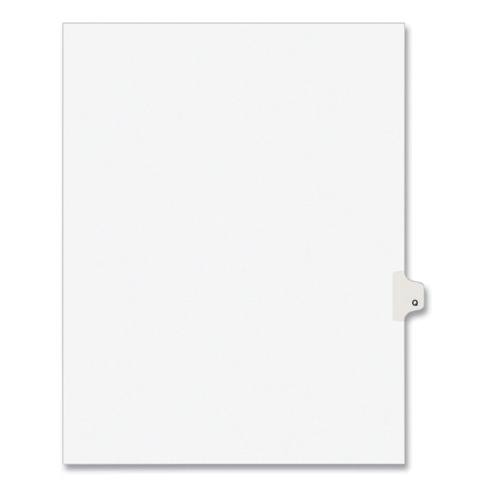 Avery Preprinted Legal Exhibit Side Tab Index Dividers, Avery Style, 26-Tab, Q, 11 x 8.5, White, 25/Pack, (1417)