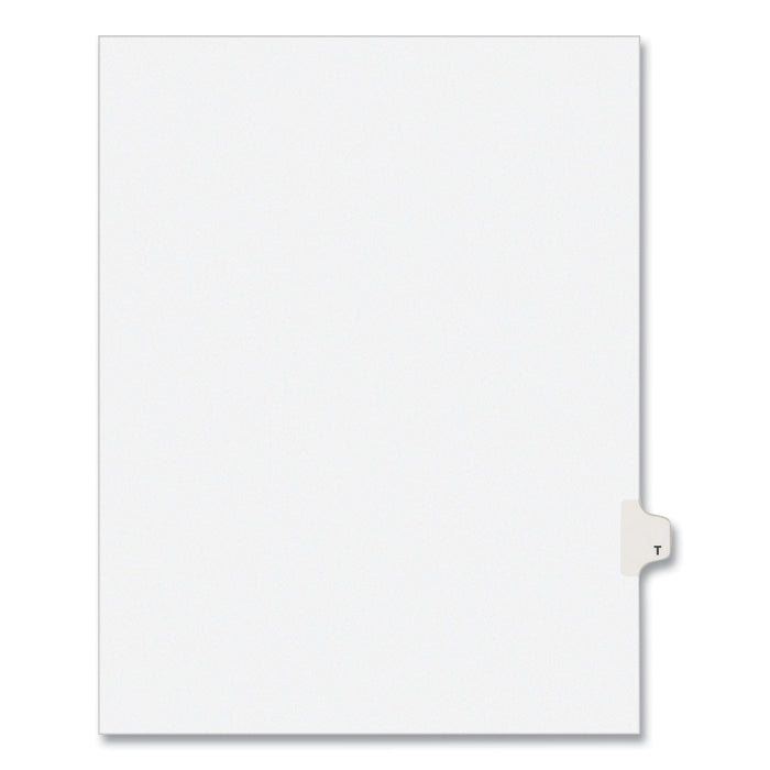 Avery Preprinted Legal Exhibit Side Tab Index Dividers, Avery Style, 26-Tab, T, 11 x 8.5, White, 25/Pack, (1420)