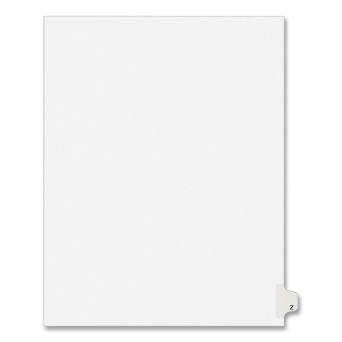 Avery Preprinted Legal Exhibit Side Tab Index Dividers, Avery Style, 26-Tab, Z, 11 x 8.5, White, 25/Pack, (1426)