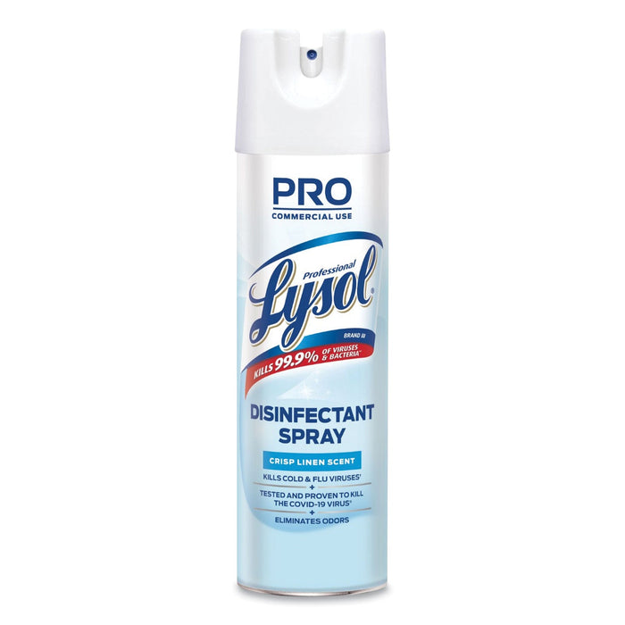Professional LYSOL Disinfectant Spray, Crisp Linen, 19 oz Aerosol Spray, 12/Carton