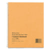 National Single-Subject Wirebound Notebooks, 1 Subject, Narrow Rule, Brown Cover, 10 x 8, 80 Eye-Ease Green Sheets