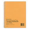 National Single-Subject Wirebound Notebooks, 1 Subject, Narrow Rule, Brown Cover, 8.25 x 6.88, 80 Eye-Ease Green Sheets