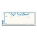 Rediform Gift Certificates with Envelopes, 8.5 x 3.67, Blue/Gold with Blue Border, 25/Pack