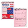 Rediform Desk Saver Line Wirebound Message Book, Two-Part Carbonless, 6.25 x 4.25, 1/Page, 50 Forms