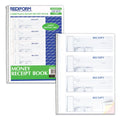 Rediform Spiralbound Unnumbered Money Receipt Book, Three-Part Carbonless, 7 x 2.75, 4/Page, 120 Forms
