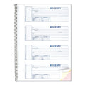 Rediform Spiralbound Unnumbered Money Receipt Book, Three-Part Carbonless, 7 x 2.75, 4/Page, 120 Forms