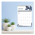 Blueline 12-Month Colorful Wall Calendar, Watercolor Gold Detail Floral Artwork, 12 x 17, White Sheets, 12-Month (Jan to Dec): 2023