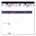 Blueline Passion Monthly Deskpad Calendar, Floral Artwork, 22 x 17, White/Multicolor Sheets, Black Binding, 12-Month (Jan-Dec): 2023