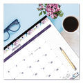 Blueline Passion Monthly Deskpad Calendar, Floral Artwork, 22 x 17, White/Multicolor Sheets, Black Binding, 12-Month (Jan-Dec): 2023