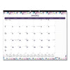 Blueline Passion Monthly Deskpad Calendar, Floral Artwork, 22 x 17, White/Multicolor Sheets, Black Binding, 12-Month (Jan-Dec): 2023