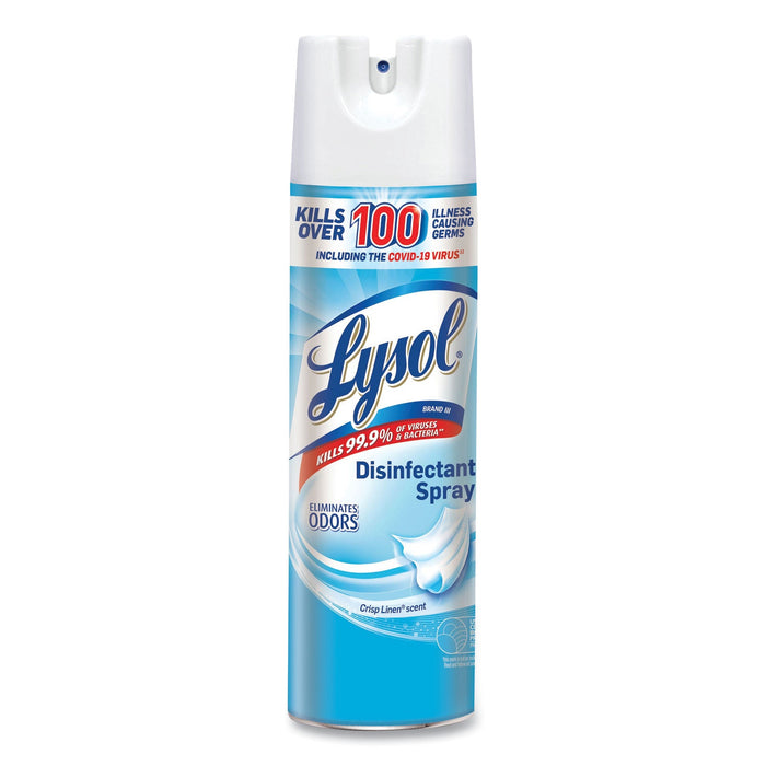 LYSOL Disinfectant Spray, Crisp Linen, 19 oz Aerosol Spray, 12/Carton