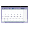 Brownline Monthly Desk Pad Calendar, 17.75 x 10.88, White/Blue/Green Sheets, Black Binding, Clear Corners, 12-Month (Jan to Dec): 2023