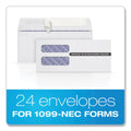 TOPS 1099 Double Window Envelope, Commercial Flap, Self-Adhesive Closure, 3.75 x 8.75, White, 24/Pack