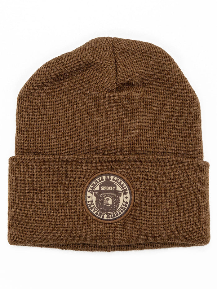 Smokey Bear Always Be Careful Prevent Wildfires Beanie - Brown by Tee Luv