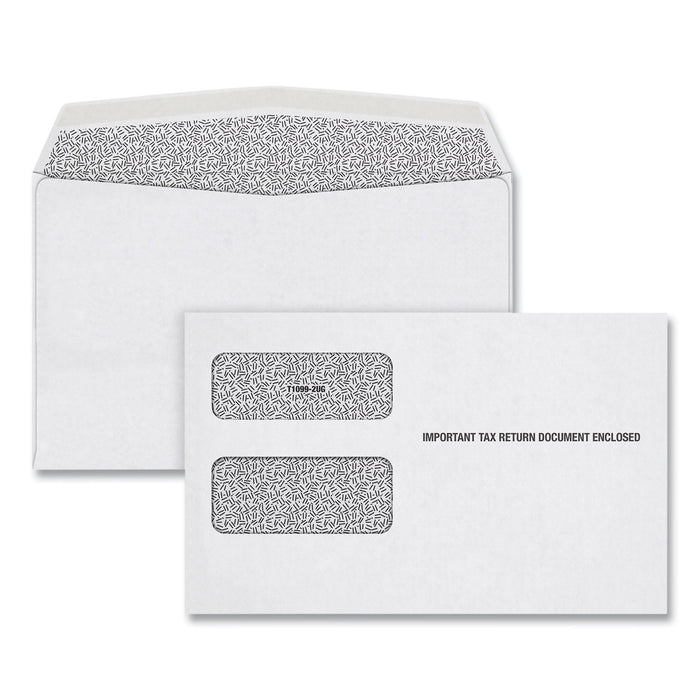 TOPS 1099 Double Window Envelope, Commercial Flap, Gummed Closure, 5.63 x 9, White, 24/Pack