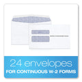 TOPS W-2 Laser Double Window Envelope, Commercial Flap, Gummed Closure, 5.63 x 9, White, 24/Pack
