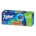 Ziploc Resealable Sandwich Bags, 1.2 mil, 6.5" x 5.88", Clear, 480/Carton