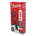 Sharpie S-Gel High-Performance Gel Pen, Retractable, Fine 0.5 mm, Red Ink, Black Barrel, Dozen