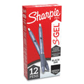 Sharpie S-Gel Fashion Barrel Gel Pen, Retractable, Medium 0.7 mm, Black Ink, Frost Blue Barrel, Dozen