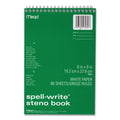 Mead Spell-Write Wirebound Steno Pad, Gregg Rule, Randomly Assorted Cover Colors, 80 White 6 x 9 Sheets