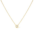 2 Micron 14K Rose Gold Plated Sterling Silver Bezel-Set Diamond Solitaire Pendant Necklace (1/3 cttw, H-I Color, I1-I2 Clarity) by Bids.com