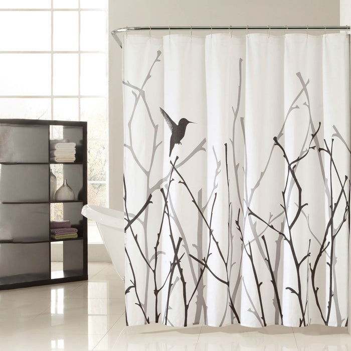 72x72" Bird Branches Polycotton Spa Bath Shower Curtain by DailySale