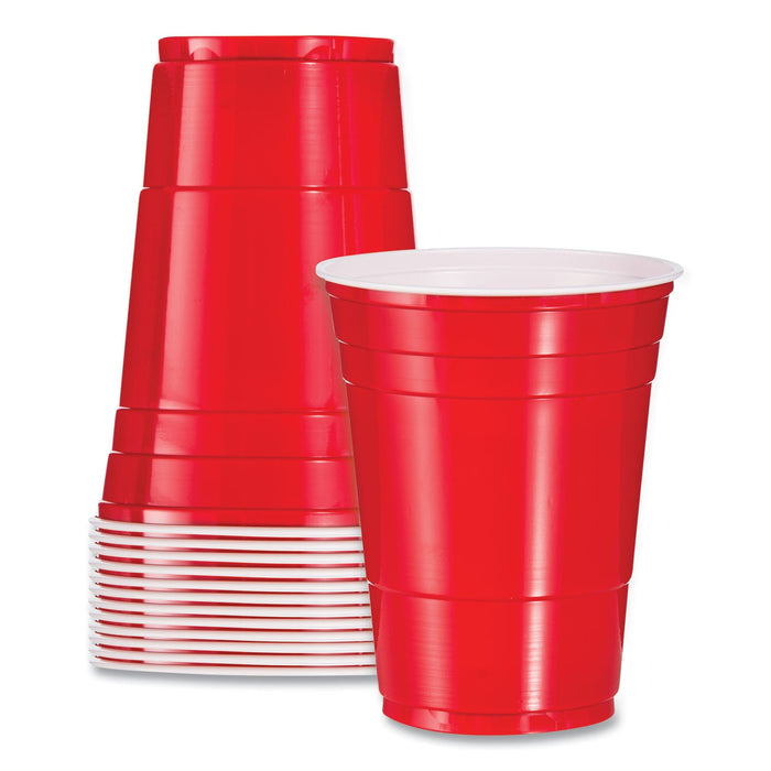 Dart Solo Plastic Party Cold Cups, 16 oz, Red, 50/Pack