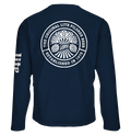 Miller Lite Front/Back/Sleeve Print Long Sleeve T-Shirt - Navy Blue by Tee Luv