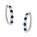 10K White Gold, Â½ Cttw Diamond, & Â½ Cttw Lab-Grown Blue Sapphire Leverback Hoop Earrings (H-I Color, I1-I2 Clarity) by Bids.com