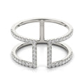 14k White Gold Modern Dual Band Style Diamond Ring (1/2 cttw) by Bids.com