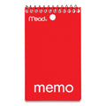 Mead Wirebound Memo Pad with Wall-Hanger Eyelet, Medium/College Rule, Randomly Assorted Cover Colors, 60 White 3 x 5 Sheets