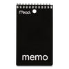 Mead Wirebound Memo Pad with Wall-Hanger Eyelet, Medium/College Rule, Randomly Assorted Cover Colors, 60 White 3 x 5 Sheets