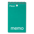 Mead Wirebound Memo Pad with Wall-Hanger Eyelet, Medium/College Rule, Randomly Assorted Cover Colors, 60 White 3 x 5 Sheets