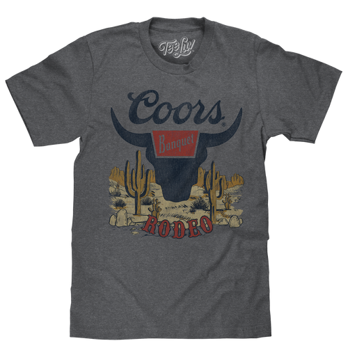 Coors Banquet Rodeo Desert T-Shirt - Graphite Heather by Tee Luv