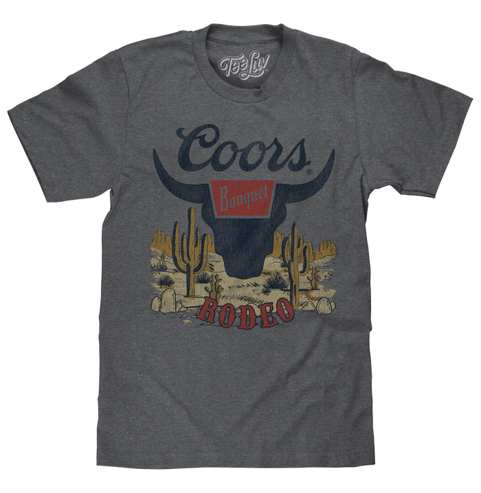 Coors Banquet Rodeo Desert T-Shirt - Graphite Heather by Tee Luv