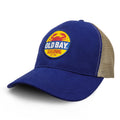 Old Bay Seasoning Crab Logo Mesh Back Baseball Hat - Blue/Tan by Tee Luv