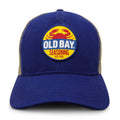 Old Bay Seasoning Crab Logo Mesh Back Baseball Hat - Blue/Tan by Tee Luv