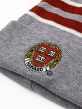 Harvard University Veritas Shield Pom Pom Beanie - Gray/Burgundy/White by Tee Luv