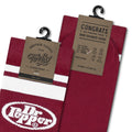 Dr Pepper Soda Logo Crew Socks - Burgundy/White by Tee Luv