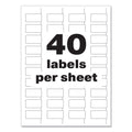 Avery PermaTrack Tamper-Evident Asset Tag Labels, Laser Printers, 0.75 x 1.5, White, 40/Sheet, 8 Sheets/Pack