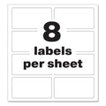 Avery PermaTrack Destructible Asset Tag Labels, Laser Printers, 2 x 3.75, White, 8/Sheet, 8 Sheets/Pack