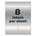 Avery PermaTrack Metallic Asset Tag Labels, Laser Printers, 2 x 3.75, Silver, 8/Sheet, 8 Sheets/Pack