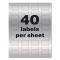 Avery PermaTrack Metallic Asset Tag Labels, Laser Printers, 0.75 x 1.5, Metallic Silver, 40/Sheet, 8 Sheets/Pack