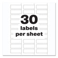 Avery PermaTrack Durable White Asset Tag Labels, Laser Printers, 0.75 x 2, White, 30/Sheet, 8 Sheets/Pack