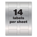 Avery PermaTrack Metallic Asset Tag Labels, Laser Printers, 1.25 x 2.75, Silver, 14/Sheet, 8 Sheets/Pack