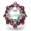 8.61 Carat Genuine Green Amethyst & Rhodolite .925 Sterling Silver Ring by Bids.com
