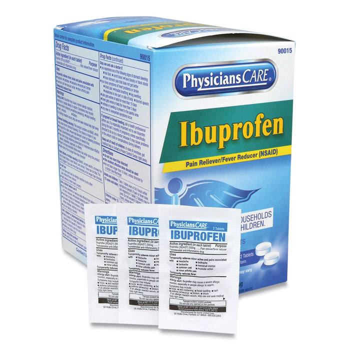 PhysiciansCare Ibuprofen Medication, Two-Pack, 50 Packs/Box